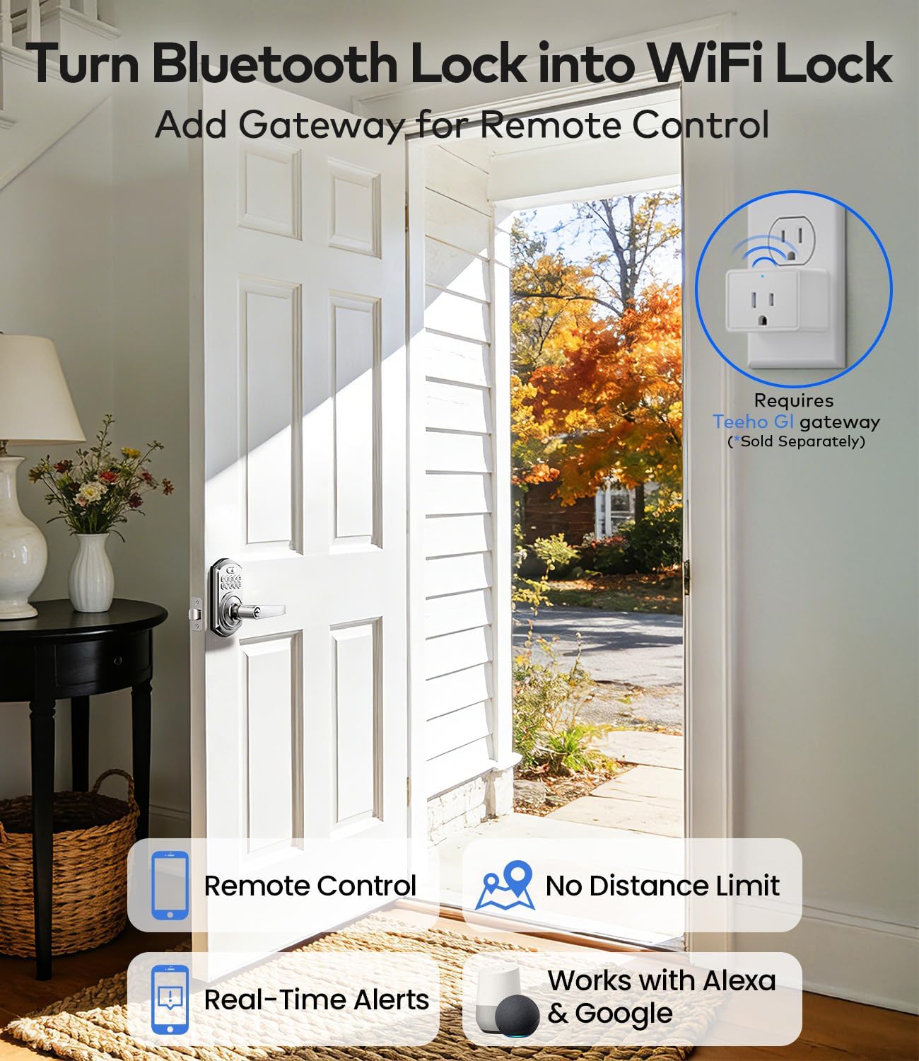 Smart Keyless Entry Door Lock with Handle