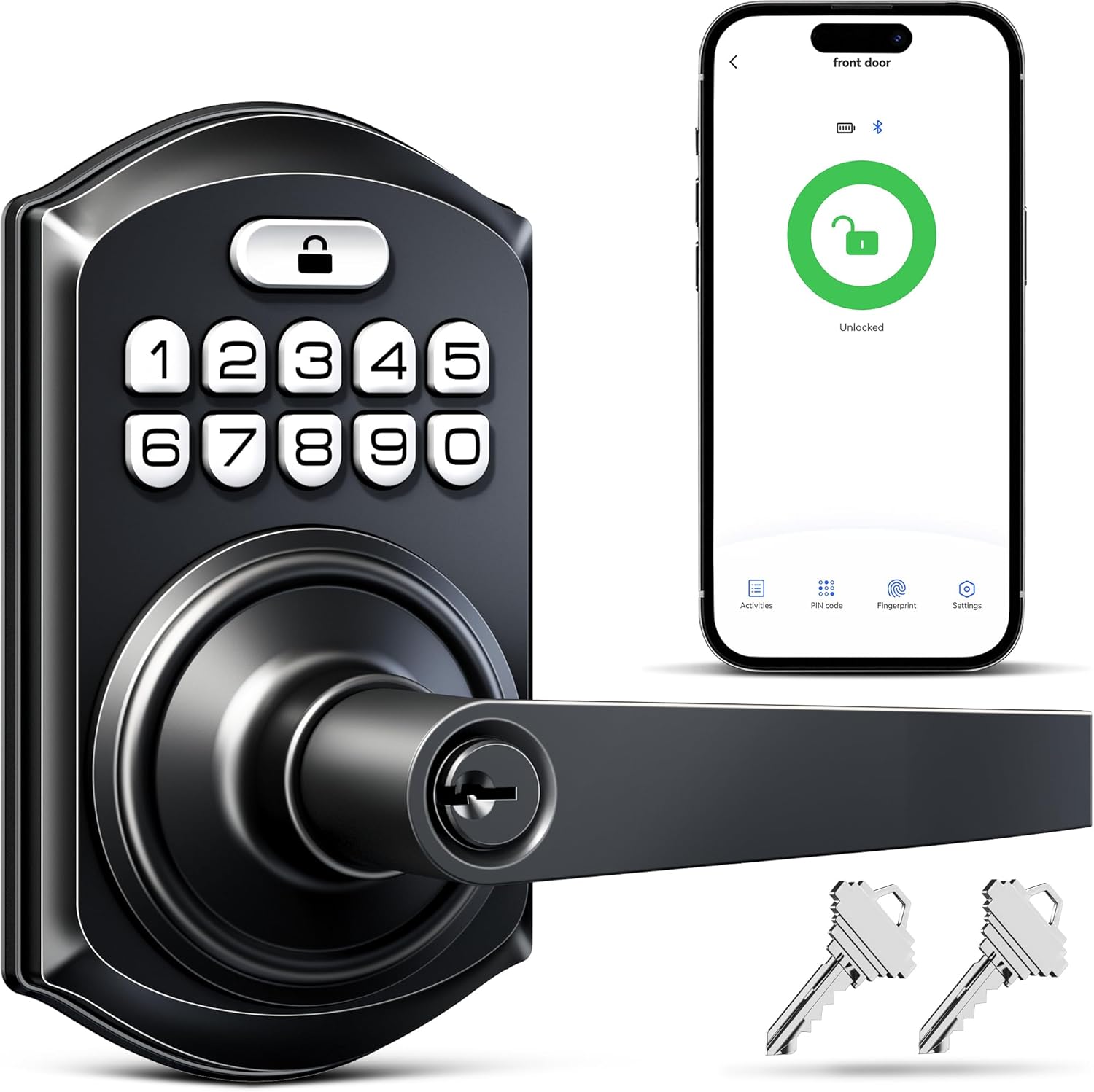 Smart Keyless Entry Door Lock with Handle