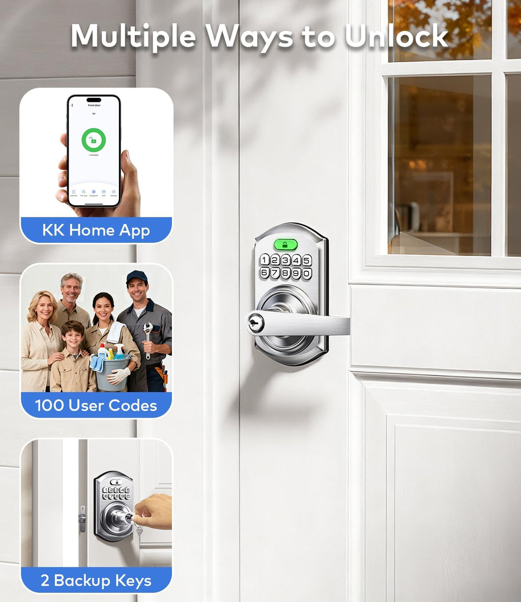 Smart Keyless Entry Door Lock with Handle