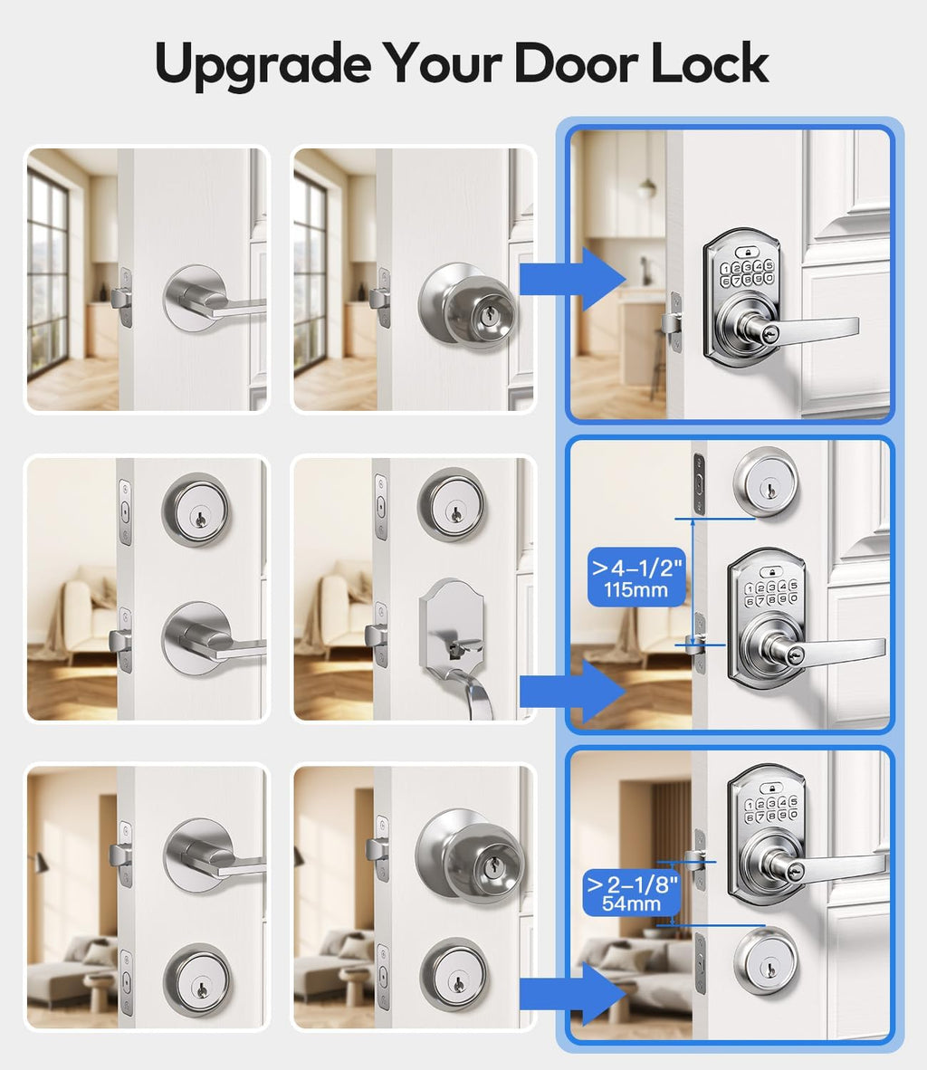 Smart Keyless Entry Door Lock with Handle