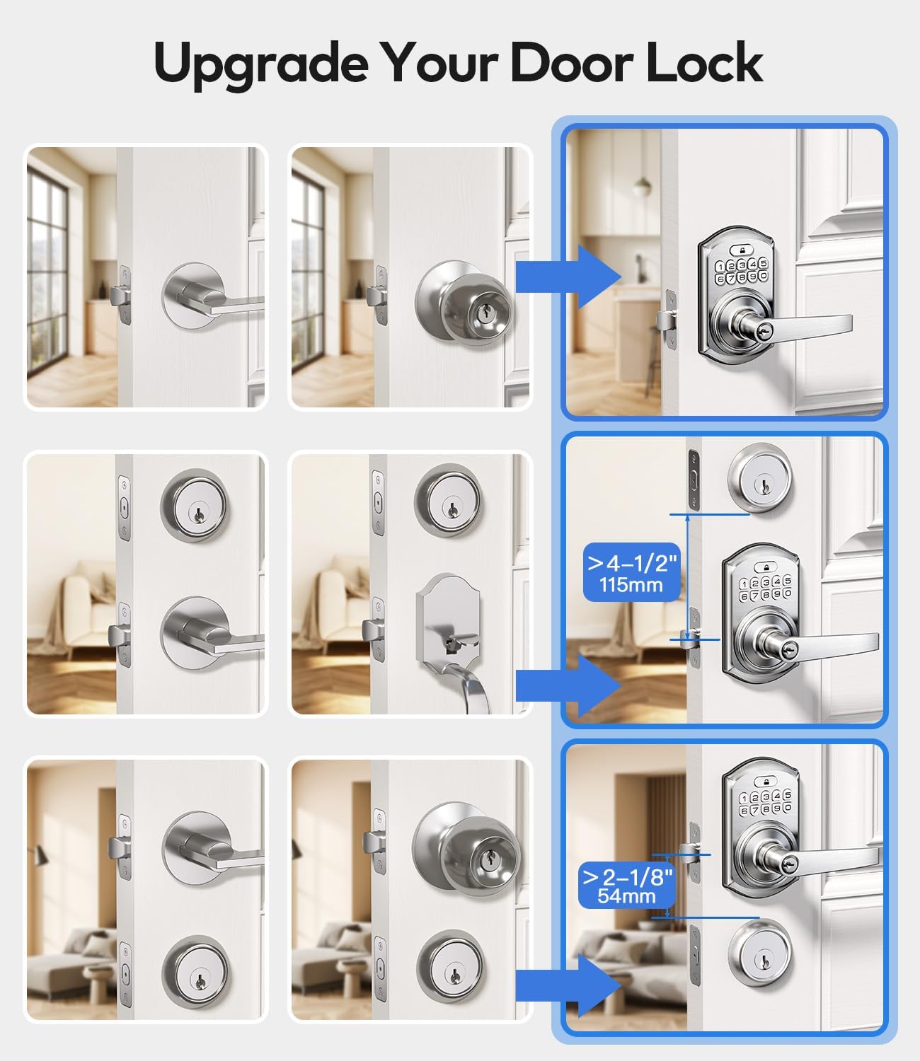 Smart Keyless Entry Door Lock with Handle