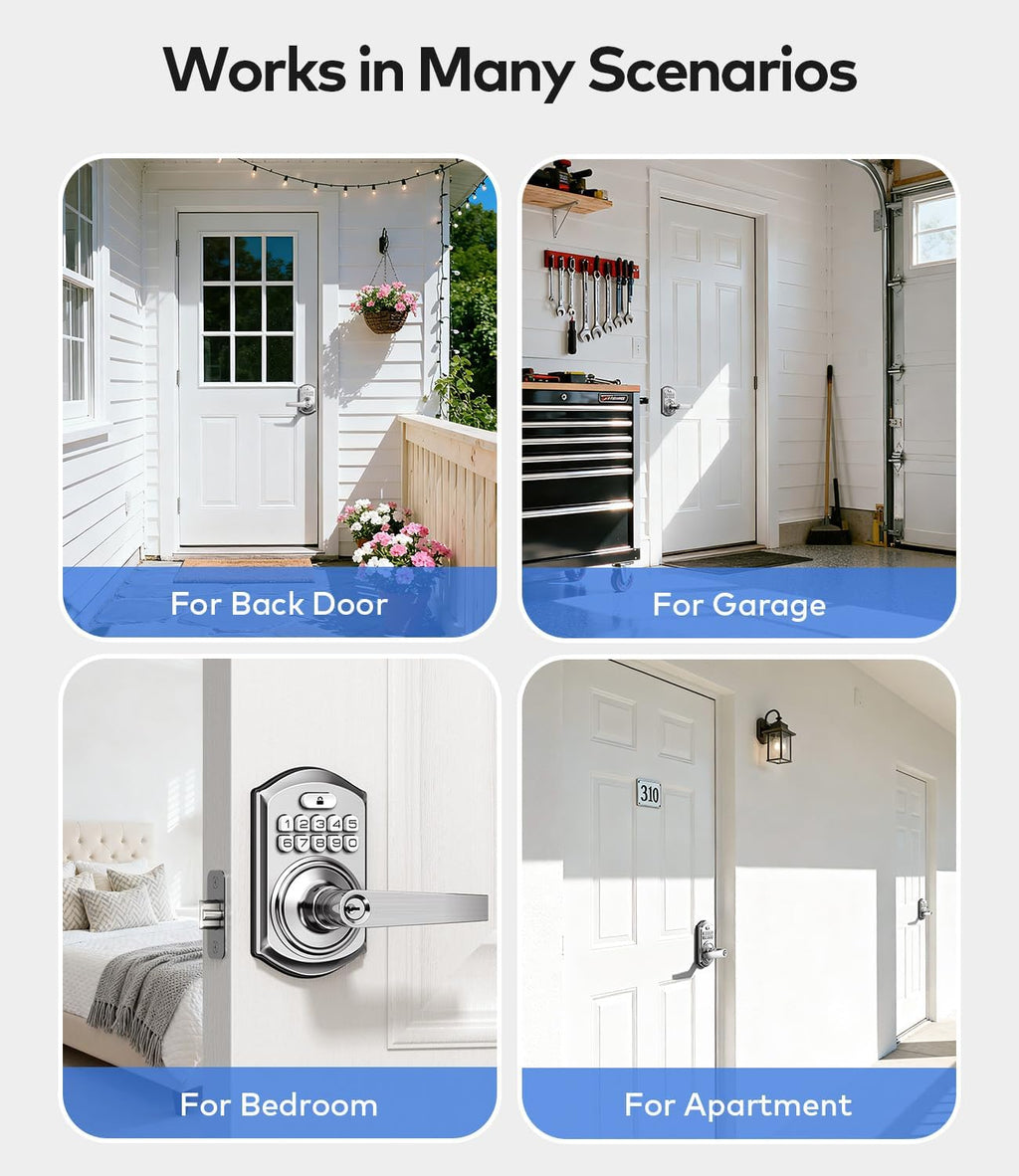 Smart Keyless Entry Door Lock with Handle