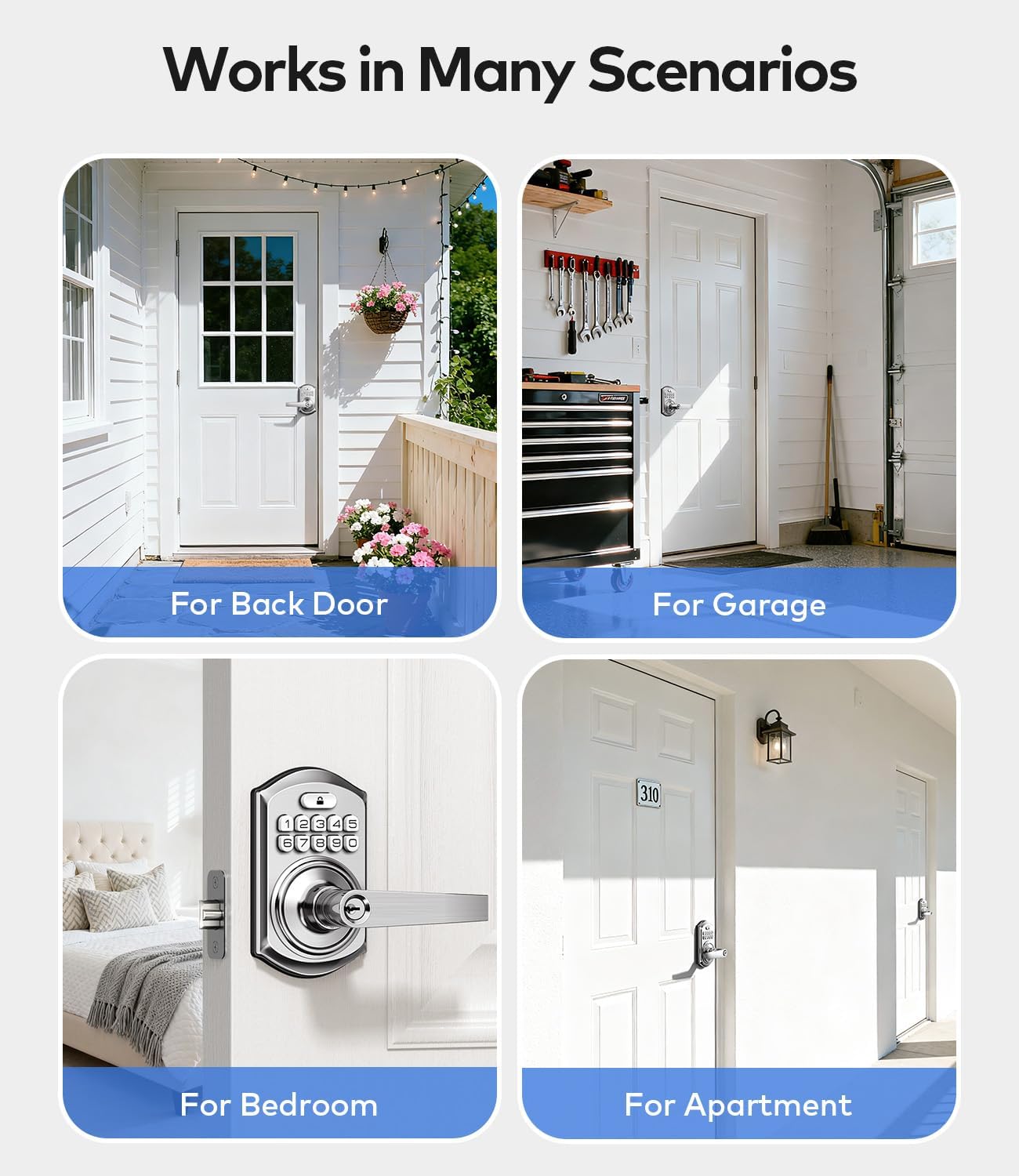 Smart Keyless Entry Door Lock with Handle