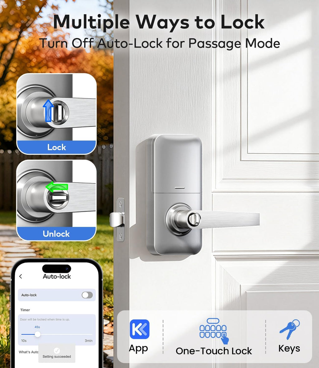 Smart Keyless Entry Door Lock with Handle